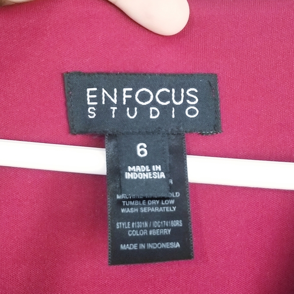 Enfocus Womens Vneck Dark Red Spandex Sz 6 Pullover Dress Knee Length Sleeveless - Picture 3 of 9